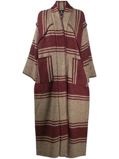 Etro длинное пальто в полоску