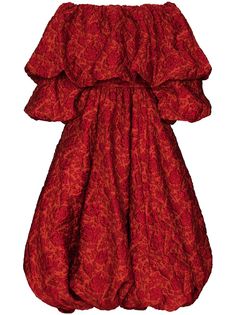 Simone Rocha платье-миди из ткани клоке с цветочным узором