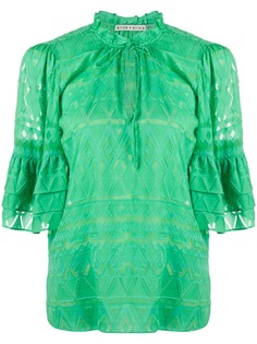 Alice+Olivia блузка Julius с бахромой и завязками