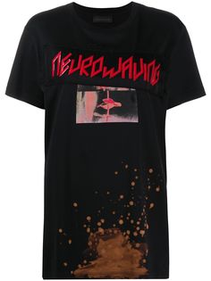 Diesel Black Gold футболка Neurowaving с выбеленным эффектом и вышивкой