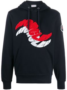 Moncler толстовка с капюшоном и логотипом