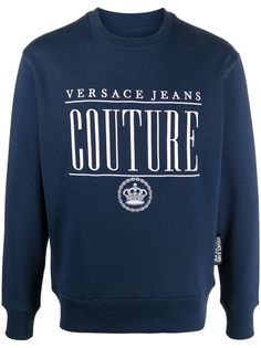Versace Jeans Couture толстовка в рубчик с вышитым логотипом