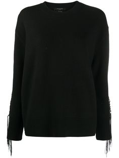 AllSaints трикотажный джемпер с бахромой