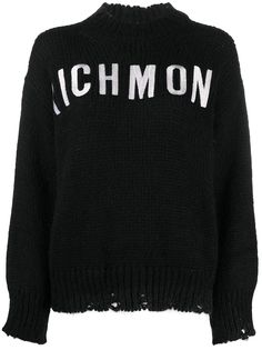 John Richmond трикотажный топ с длинными рукавами