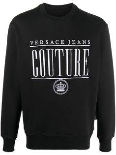 Versace Jeans Couture толстовка в рубчик с вышитым логотипом
