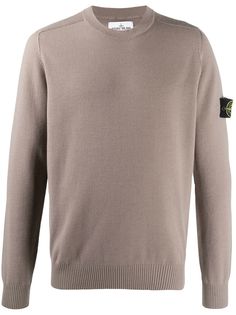 Stone Island джемпер с нашивкой-логотипом и круглым вырезом