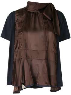 Sacai расклешенная блузка в стиле колор-блок