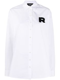 Rochas рубашка с вышитым логотипом