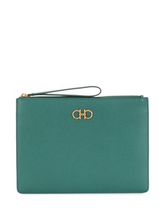 Salvatore Ferragamo клатч с декором Gancini