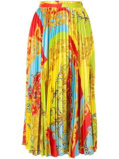 Versace плиссированная юбка миди Summer Capsule с принтом
