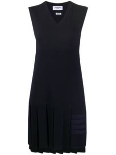 Thom Browne плиссированное платье с полосками 4-Bar