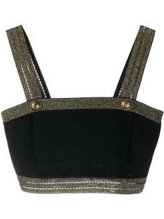 Balmain укороченный топ с блестками