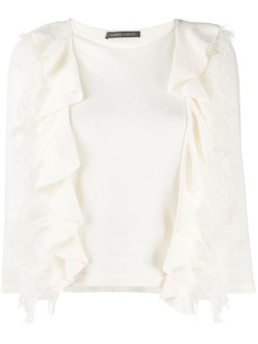 Alberta Ferretti джемпер тонкой вязки с перьями