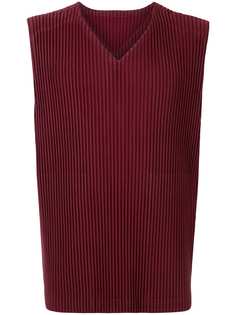Homme Plissé Issey Miyake плиссированный топ с V-образным вырезом
