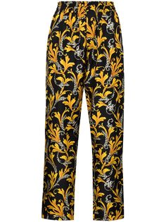 Versace брюки с принтом Barocco