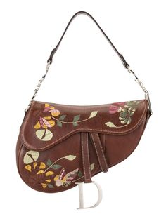 Christian Dior сумка Saddle pre-owned с цветочной вышивкой