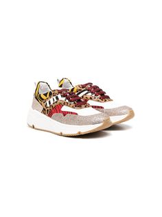 Monnalisa кроссовки с анималистичным принтом и вставками
