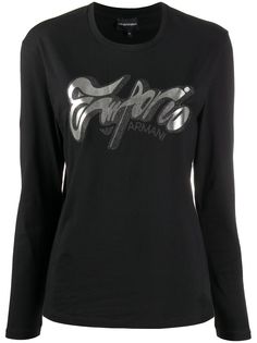 Emporio Armani футболка с логотипом металлик