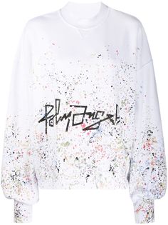 Palm Angels DESERT LOGO PAINTER CREW OFF WHITE BLAC