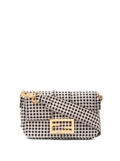 Fendi сумка через плечо Baguette в клетку гингем