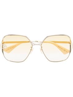 Gucci Eyewear солнцезащитные очки Fork в квадратной оправе