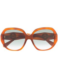 Gucci Eyewear солнцезащитные очки в массивной круглой оправе