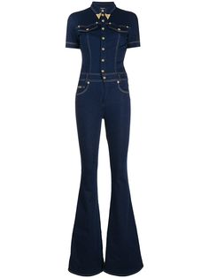 Versace Jeans Couture расклешенный комбинезон с короткими рукавами