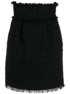 MSGM юбка с завышенной талией и бахромой