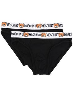 Moschino трусы-брифы с логотипом Teddy Bear на поясе