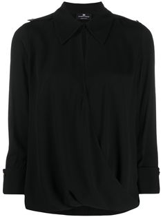 Elisabetta Franchi блузка с запахом и укороченными рукавами