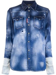 Dsquared2 джинсовая куртка с эффектом потертости