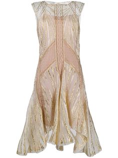 Alberta Ferretti расклешенное платье с эффектом металлик