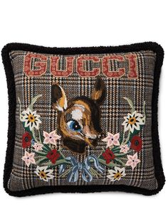 Gucci подушка с вышивкой