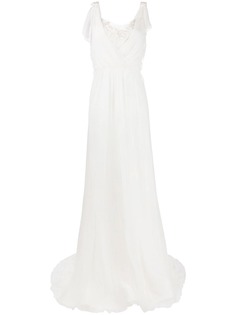 Alberta Ferretti длинное платье с кружевной вставкой