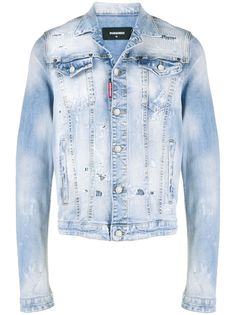 Dsquared2 джинсовая куртка с эффектом потертости