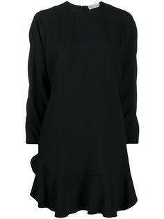 RedValentino платье с длинными рукавами и плиссировкой