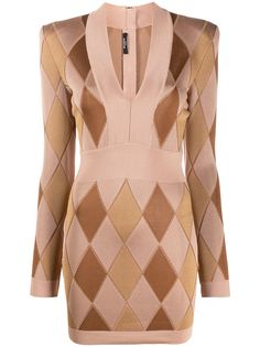 Balmain трикотажное платье с V-образным вырезом