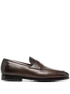 Santoni пенни-лоферы с закругленным носком