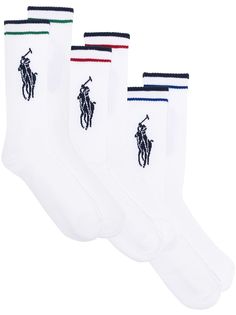 Polo Ralph Lauren комплект из трех пар носков с вышитым логотипом