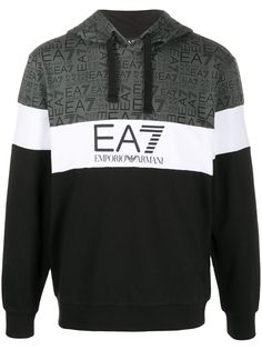 Ea7 Emporio Armani худи с графичным принтом и вставками