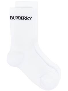 Burberry носки в рубчик с логотипом вязки интарсия