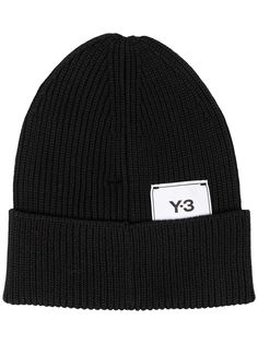 Y-3 трикотажная шапка в рубчик