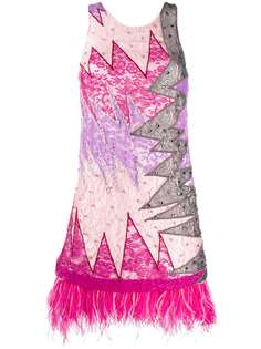 Emilio Pucci кружевное платье с перьями