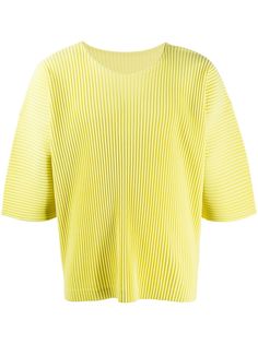 Homme Plissé Issey Miyake топ в рубчик с укороченными рукавами