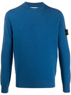 Stone Island свитер с нашивкой-логотипом и круглым вырезом