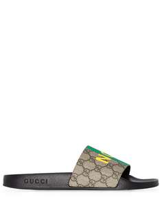 Gucci шлепанцы с принтом Fake/Not
