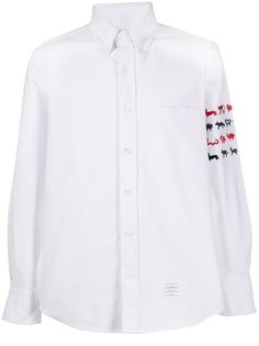 Thom Browne рубашка оксфорд с вышивкой
