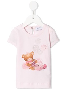 Monnalisa Teddy Bear-print crew neck T-Shirt