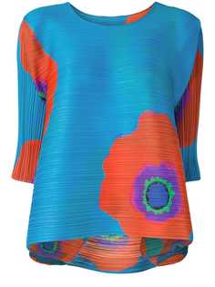 Pleats Please Issey Miyake плиссированная блузка с цветочным принтом