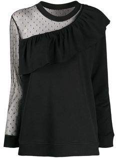 RedValentino трикотажный топ с оборками